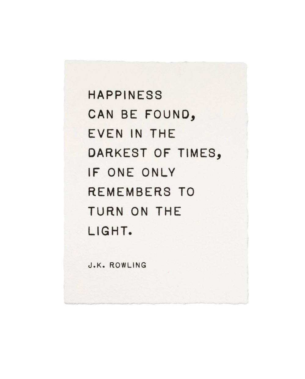 Handmade Paper Print | J.K. Rowling - Happiness | Cinderella Ranch