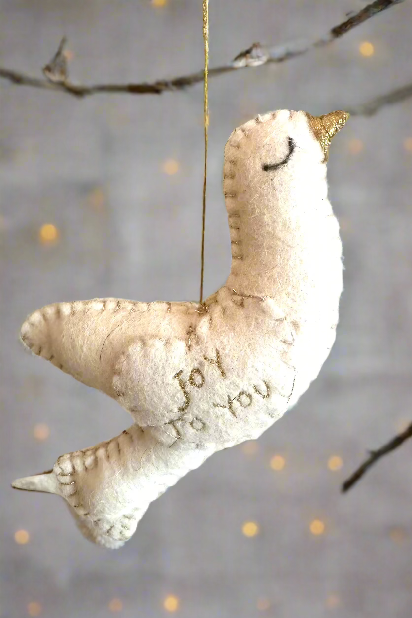 Joy To You Felt Dove Ornament