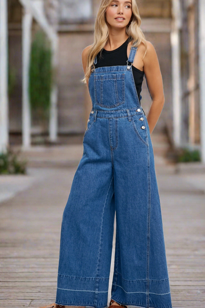 Halsey Wide Leg Overalls | Arrival 4/10 - Cinderella Ranch Boutique