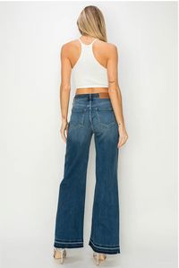 Relaxed Two Tone Wide Leg Jean