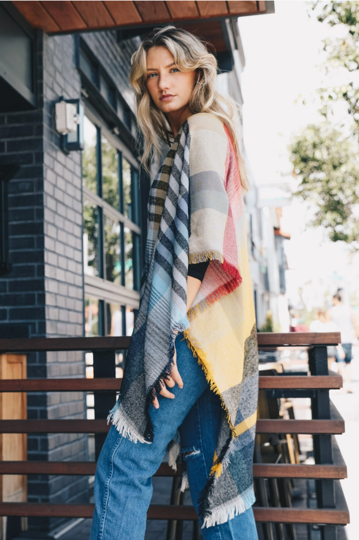 Taylor Plaid Poncho