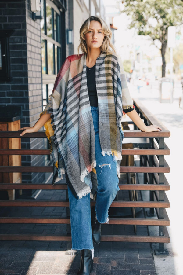 Taylor Plaid Poncho