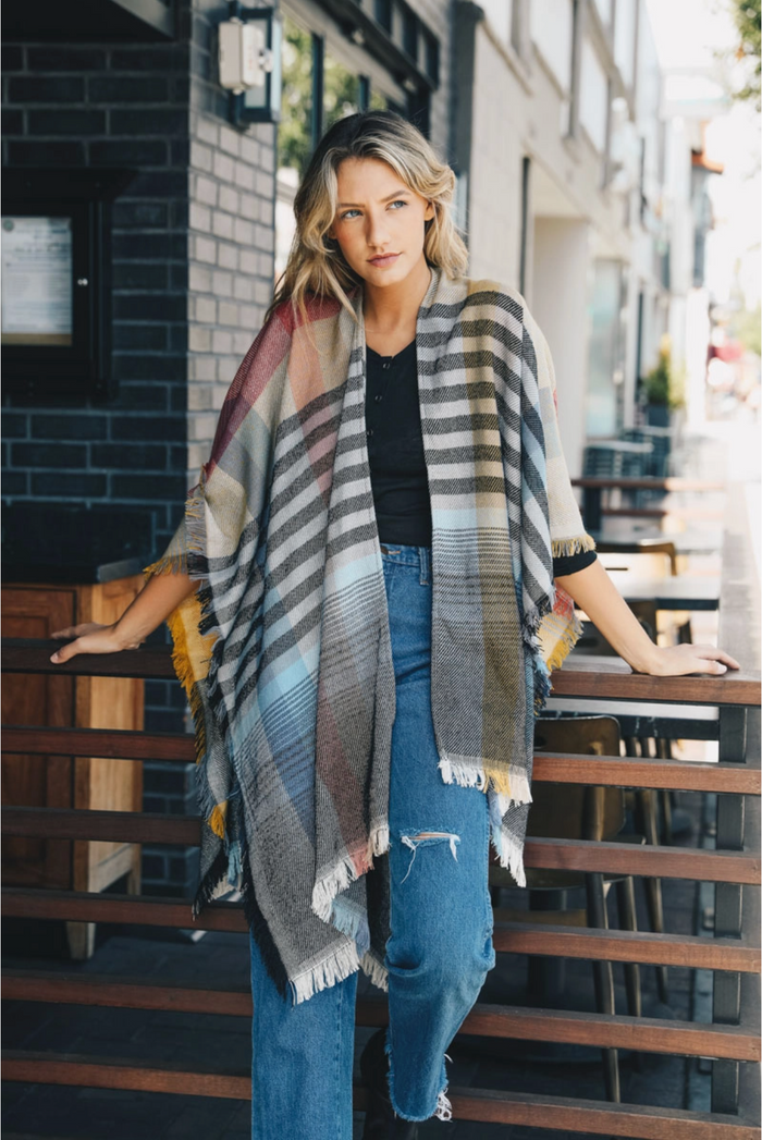 Taylor Plaid Poncho