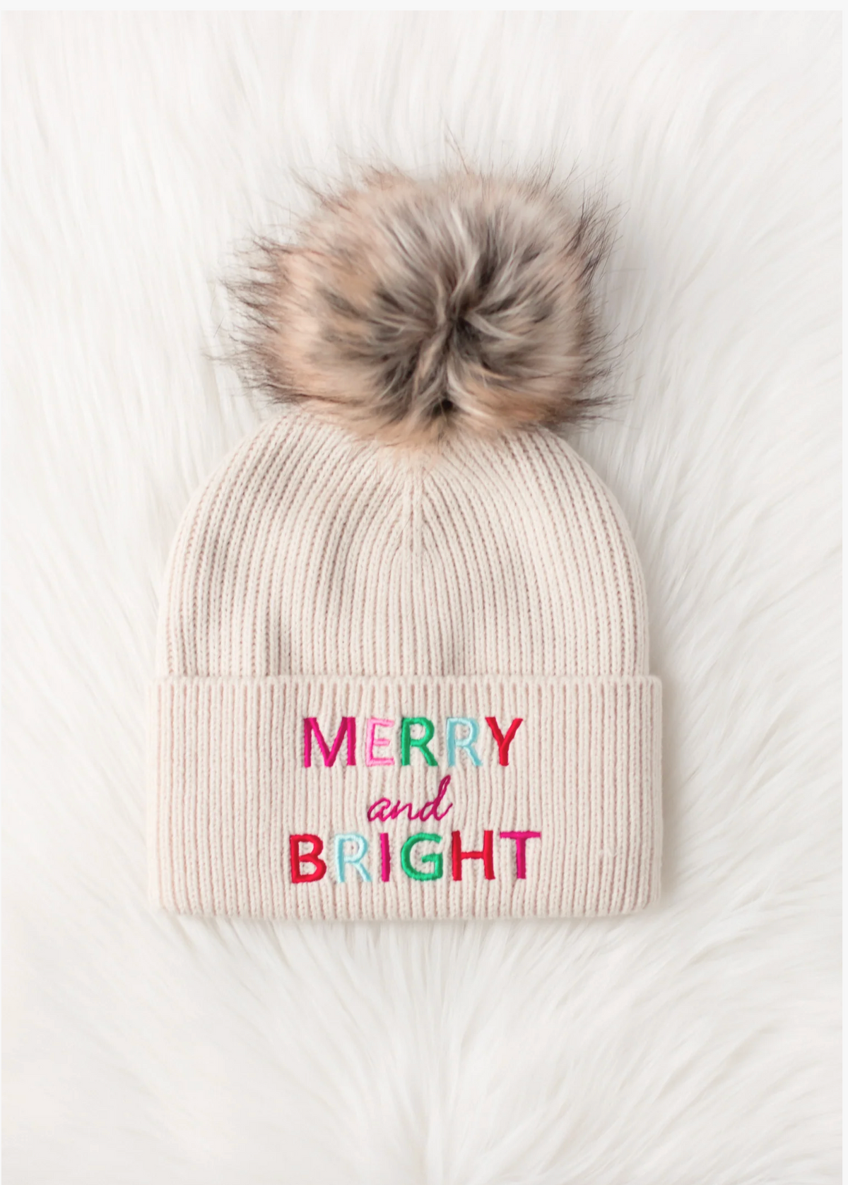 Merry & Bright Pom  Beanie