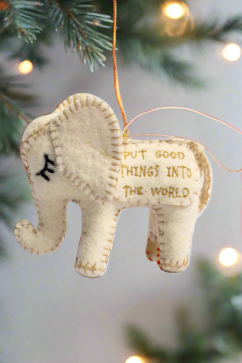 Felt Elephant Ornament