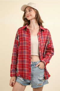 Red Rim Plaid Shirt