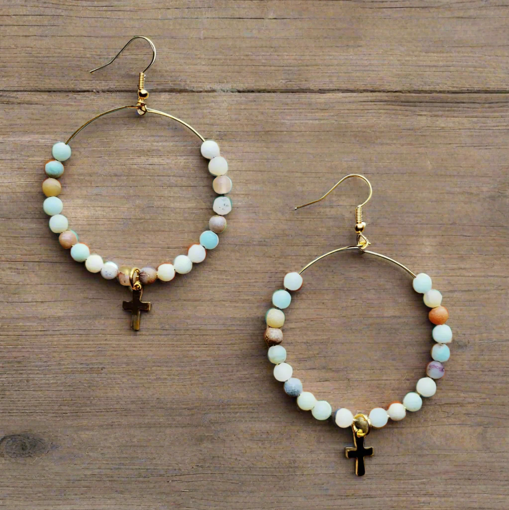 Beaded Hoop Earrings