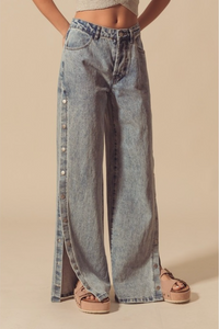 Snap button Straight Jean