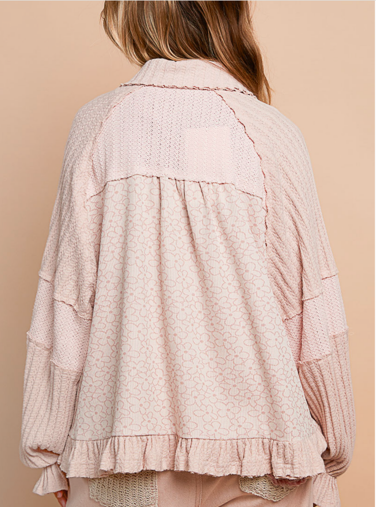 Wallflower Button Down Top - Blush