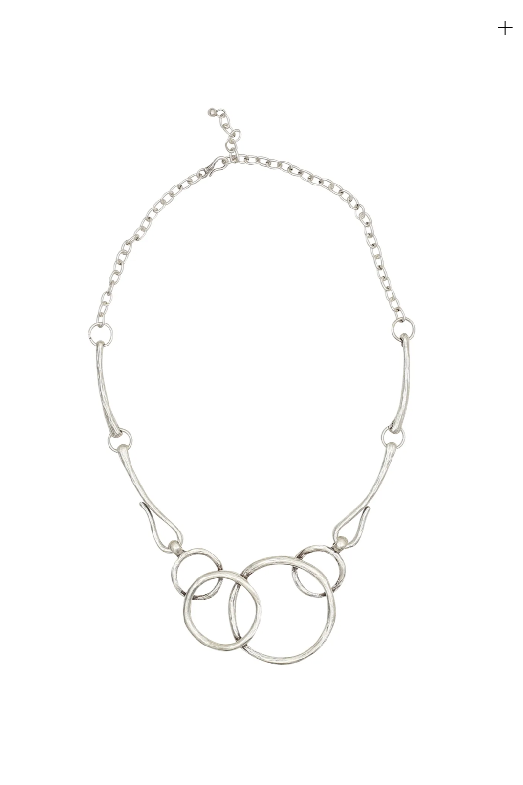 Stacked Hoops Pewter Necklace