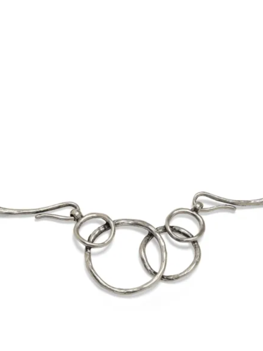 Stacked Hoops Pewter Necklace