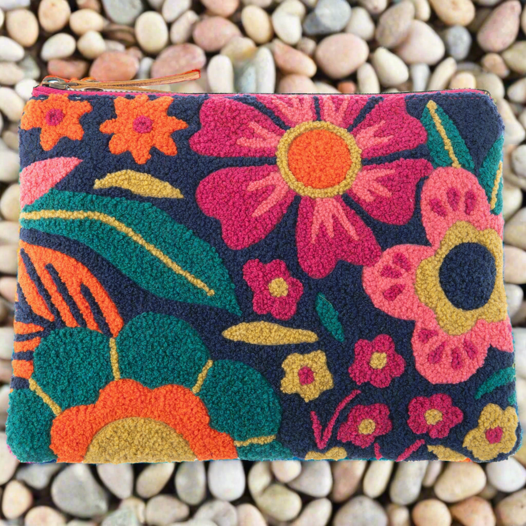 Retro Floral Zip Bag