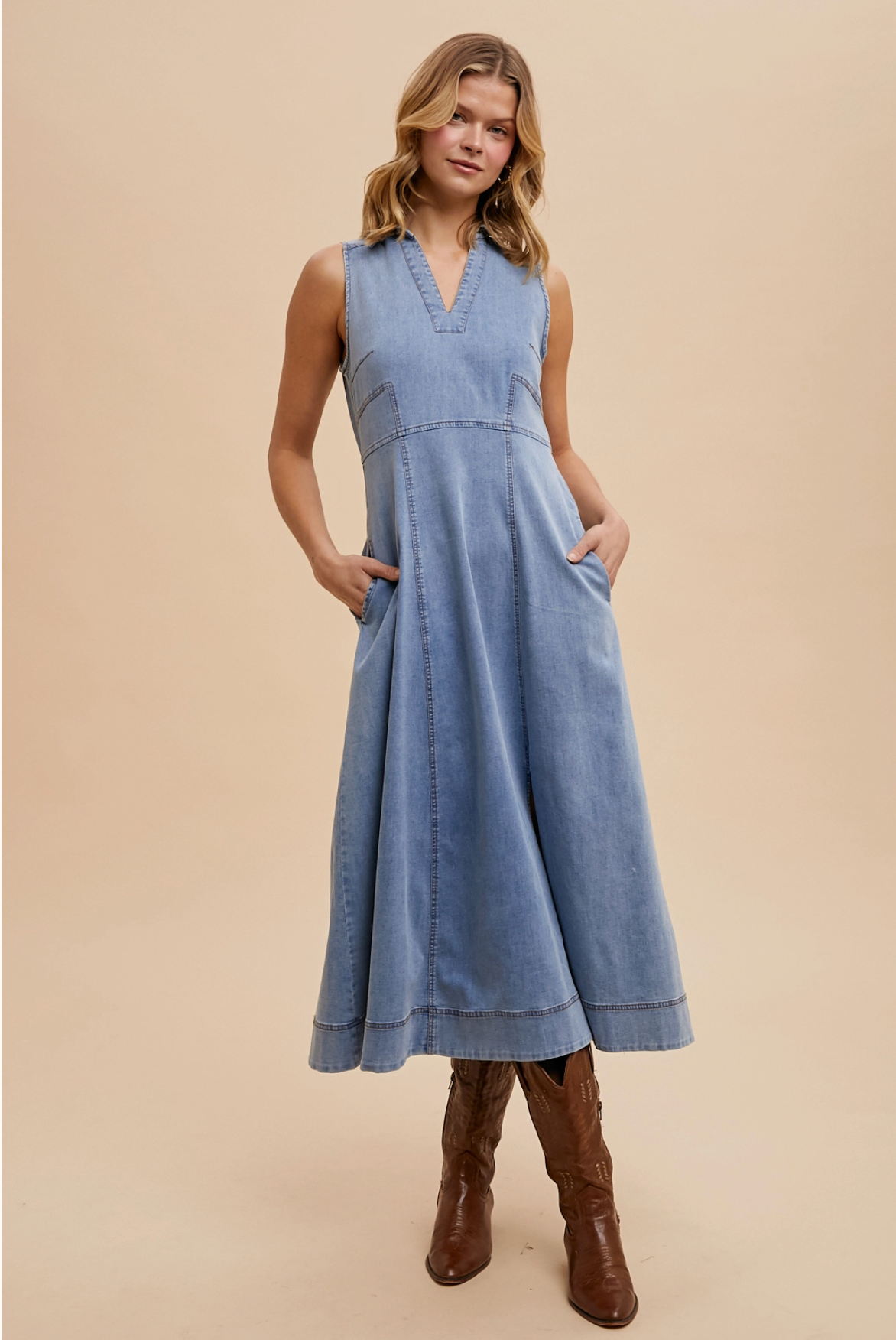 Dusty Roads Denim Dress | Arrival 3/4